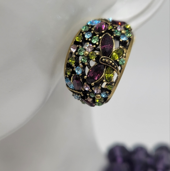 Heidi Daus Amethyst Swarovski Crystal Dragonfly Necklace, Earrings and Ring Set - Picture 8 of 8